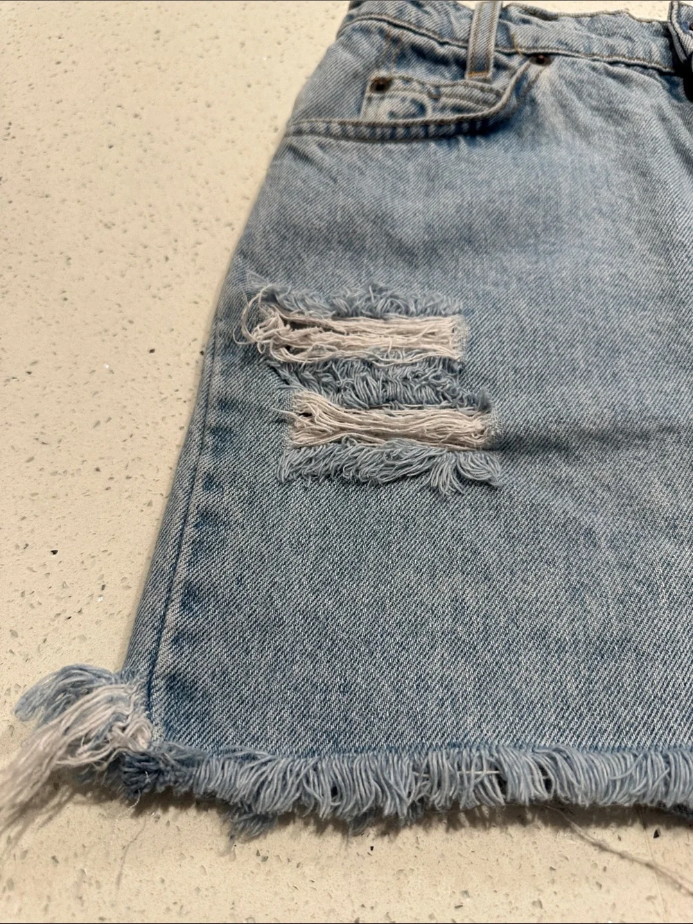 Levi's Vintage Light Wash Orange Tab Denim Cutoff Shorts